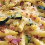 Penne al Forno con Zucchine, Speck e Zafferano