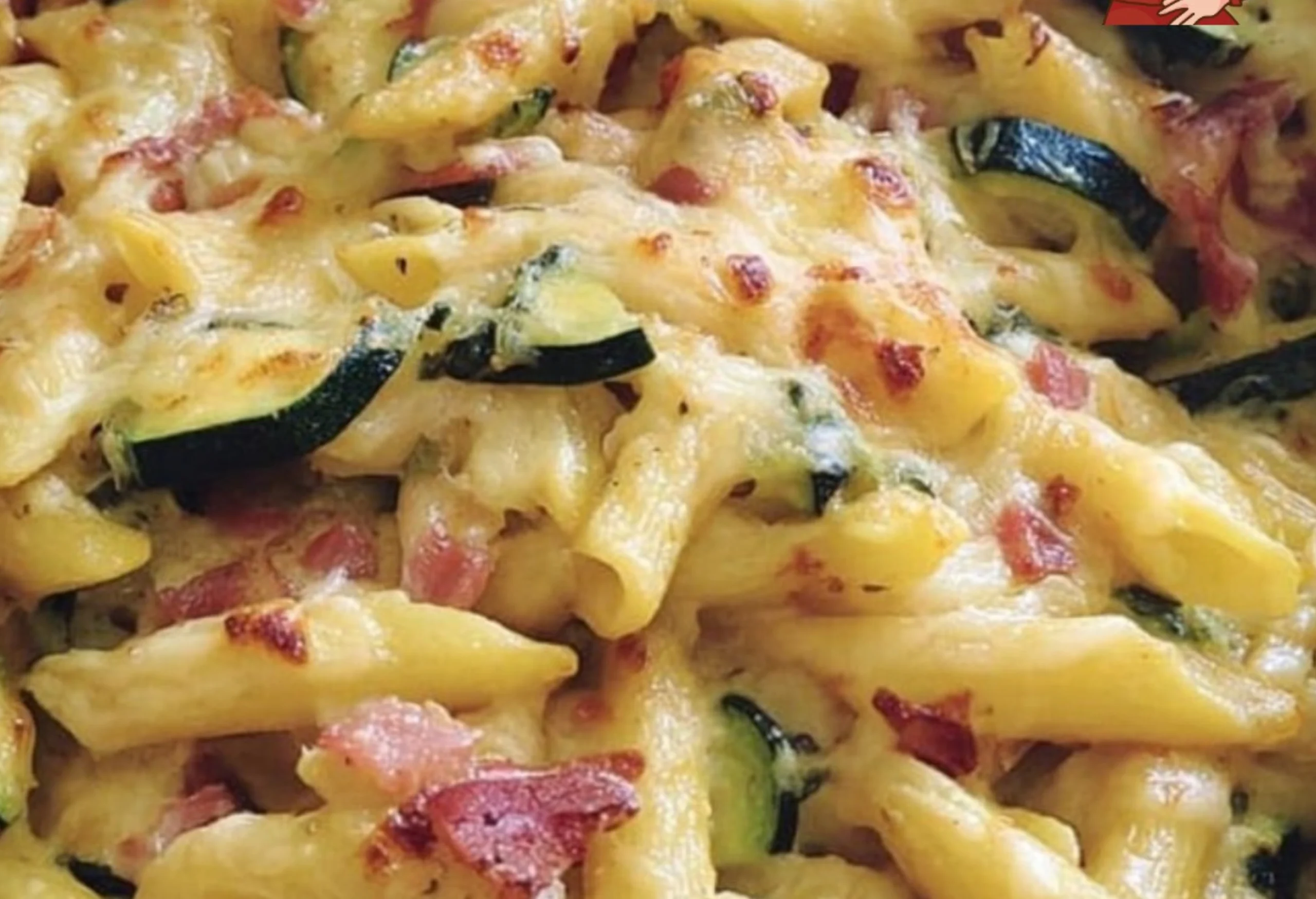 Penne al Forno con Zucchine, Speck e Zafferano